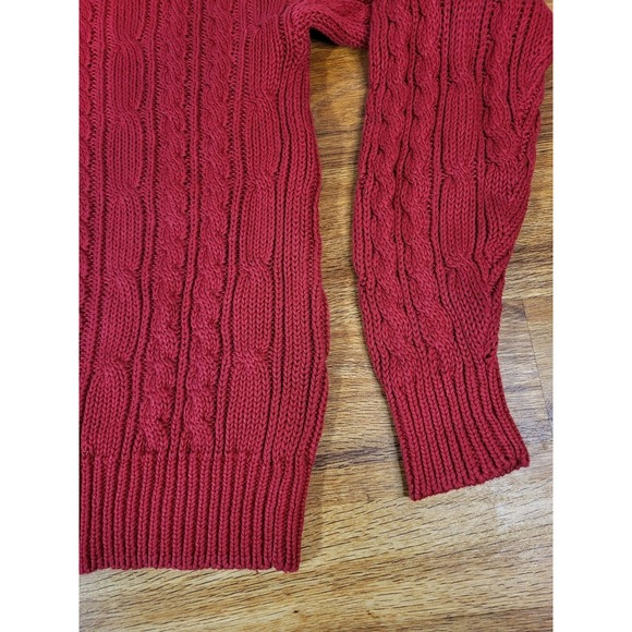 GAP Knitted Sweater Sze M Red Vintage Cable Sweater Women's Pullover Oversized - Picture 2 of 4